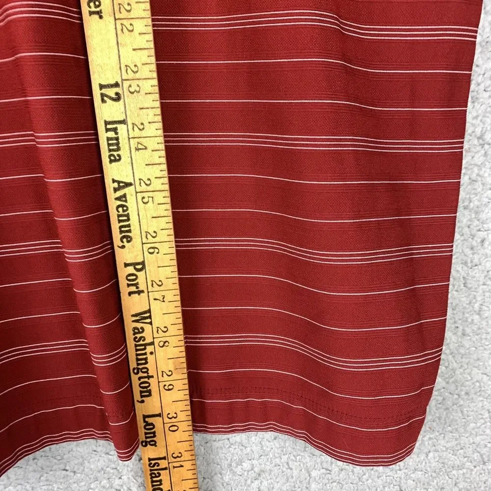 Nike Golf Fit Dry Polo Shirt Men's SIze XL Red Striped Dri Golfer Preppy Summer‎